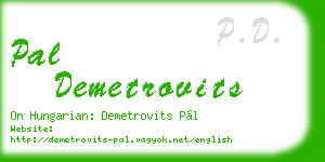 pal demetrovits business card