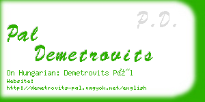 pal demetrovits business card